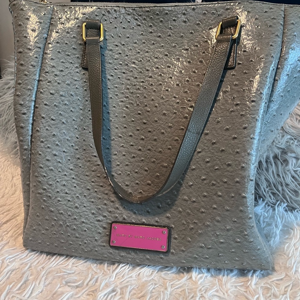 Marc by Marc Jacobs Take Me Ozzie Ostrich Stamped Leather tote
